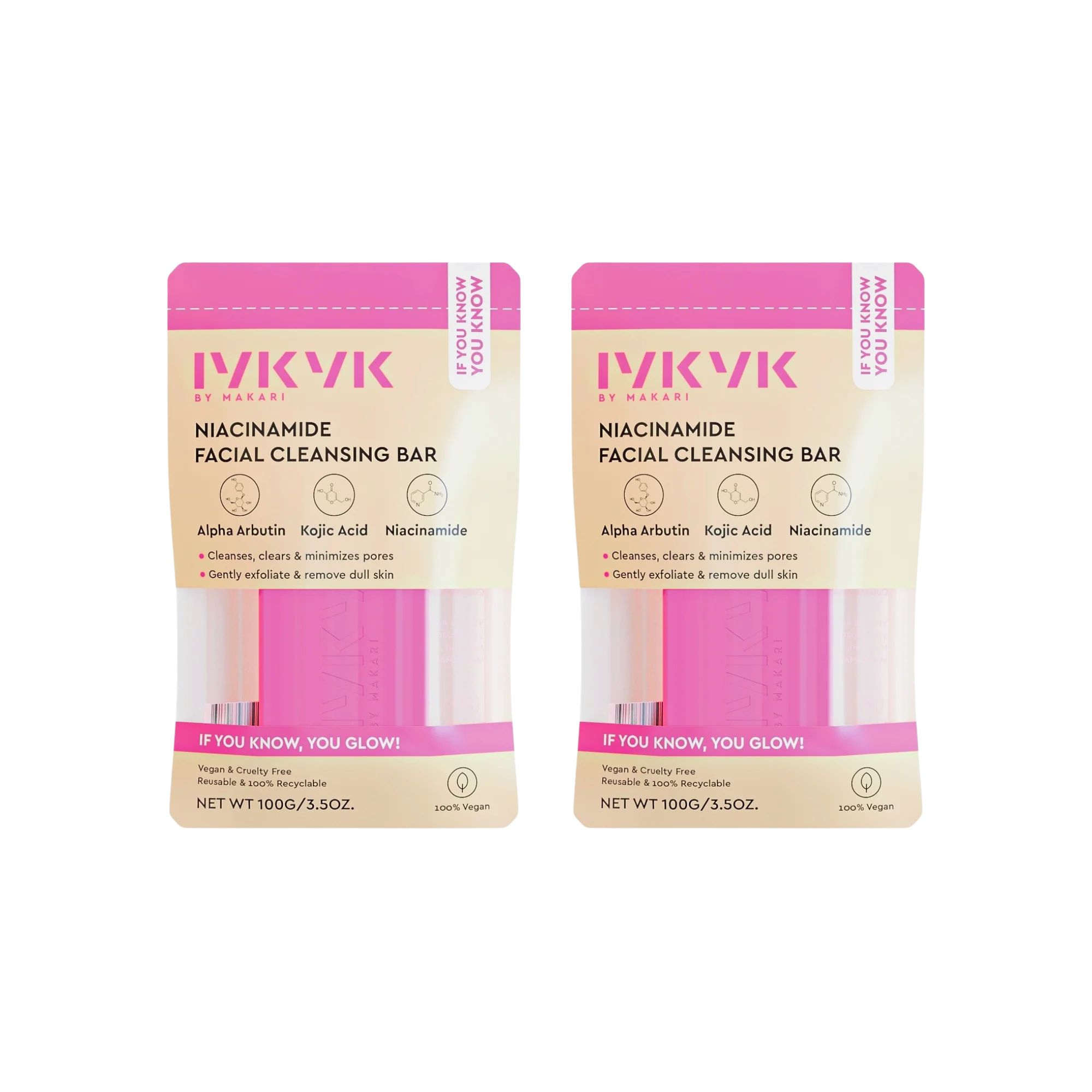 IYKYK NIACINAMIDE FACIAL CLEANSING BAR - 2 PACK
